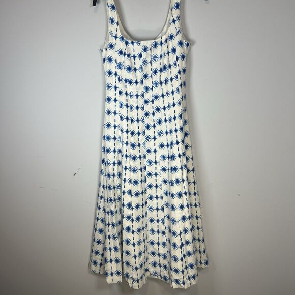 NWT CHRISTIAN LACROIX linen geometric Print Sleeveless fit flare Dress XS $498 - Picture 2 of 14